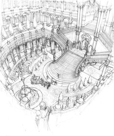 an architectural drawing of the interior of a theatre