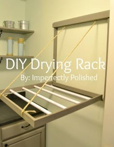 the diy drying rack is hanging upside down