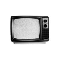 an old black and white television with no signal