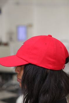 With unique designs you won't find anywhere else, our caps are the quality type that are designed with a thicker woven fabric. Not those flimsy weak ones that lose shape. 100% stitched embroidered design. Sport cap. Curved brim. Dry Clean Only Comes in: adjust back. Perfect for those Devastating Divas who needs head/face protection from the sun, sweat and elements while out doing fitness, events or anything fun. Solid Color Dad Hat For Streetwear, Solid Color Snapback Dad Hat For Streetwear, Solid Snapback Dad Hat For Streetwear, Trendy Dad Hat Cap, Curved Bill Dad Hat For Streetwear, Red Adjustable Dad Hat For Streetwear, Adjustable Red Dad Hat For Streetwear, Red Dad Hat One Size, Red Dad Hat One Size Fits Most