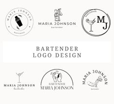 logos designed for bartenders and their business