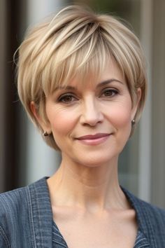 Quick Simple Hairstyles, Hair With Bangs Over 50, Short Hairstyles For Long Faces, Bangs Over 50, Hairstyles For Long Faces, Fine Hair Bangs, Medium Length Hair With Bangs, Short Hair Images, Chin Length Hair