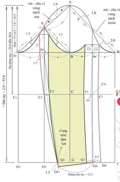 the front and back view of a dress with measurements