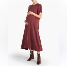 Women’s Marrn Maternity Maxi Dress Hatch The James Dress 100% Cupro Fabric Gently Pre-Owned Size 1 Cupro Fabric, Maternity Maxi Dress, Maternity Maxi, The James, Pregnancy Maxi Dress, Madewell Dresses, Dress 100, Color Purple, Madewell