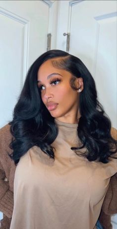 Side Part Shoulder Length Hair Black Women, Side Part 16 Inch Wig, Side Part 16 Inch Sew In Weave, Side Part Short Quick Weave, Side Part Sew In With Leave Out Short, Sew In Weave With Leave Out Side Part Curly, Sew In Prom Hairstyles, 16 Inch Wig Black Women, Traditional Sew In With Layers