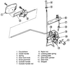 the wiring diagram for an automatic door handle on a car, with instructions to install it