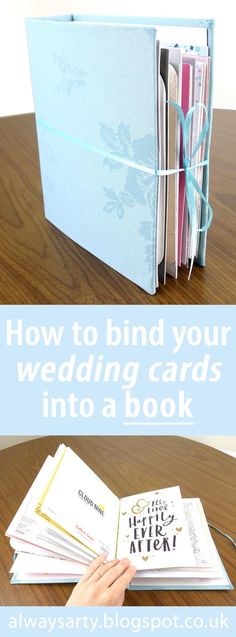 a wedding card book with the title how to bind your wedding cards into a book