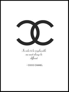 the quote coco chanel is shown in black and white with an image of two intertwined