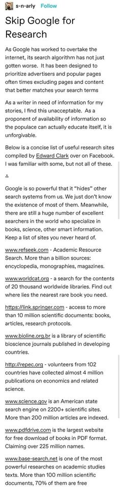 the page for an article on how to use google