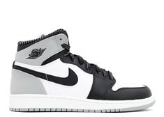 Air Jordan 1 Retro High Og Bg (gs) "Barons" - Air Jordan - 575441 104 - white/black-wolf grey | Flight Club Black And Grey Jordans, Jordan 1 Grey, Jordan Shoes Girls, Nike Sneakers Women, Flight Club, All Nike Shoes, Nike Air Shoes, Air Jordan Sneakers, Cute Nike Shoes