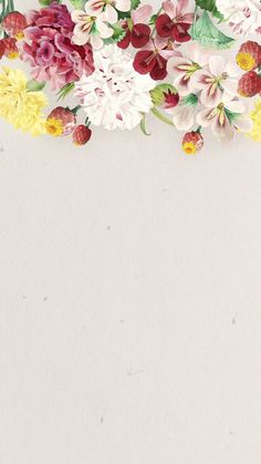 a white background with flowers and leaves on it