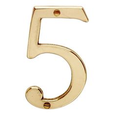 the number five in gold on a white background