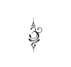 a black and white tattoo design with an omen symbol