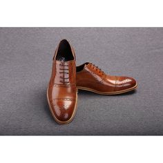 Brown Oxford shoes are life-savers of a sort because they can be worn with almost anything! Since these are high-quality ones, you can rest assured they will go equally well with jeans and tweed. This pair will be a great addition to any unique shoe collection. These oxfords can be worn with 2- and 3-piece business suits and casual suits, whatever suits your taste! Suits with bold patterns and material blends will also be perfect with these shoes. No matter which color suit you are wearing, these shoes go along with every shade. Be it grey, dark brown, or navy colored suits. In fact, many style experts prefer them over wearing black due to their far more visually striking effect. The shoes are constructed from 100% Genuine Leather for maximum durability The only premium quality leather is Fall Leather Cap Toe Shoes With Rubber Sole, Classic Wingtip Lace-up Shoes For Fall, Fall Cap Toe Oxfords With Rubber Sole, Fall Oxfords With Rubber Sole Cap Toe, Brown Oxford Leather Shoes With Rubber Heel Cap, Brown Leather Oxford Shoes With Rubber Heel Cap, Fall Cap Toe Goodyear Welted Leather Shoes, Goodyear Welted Cap Toe Leather Shoes For Fall, Fall Goodyear Welted Cap Toe Leather Shoes