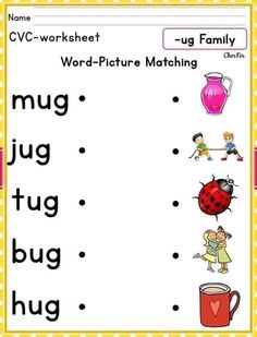 a worksheet with words and pictures on it