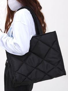 Bag For Love - Quilted Shoulder Tote Bag - Women Tote Bags Product Description Style Cool Color Black Quantity 1 piece Strap Type Double Handle Pattern Type Quilted Bag Size Large Type Shoulder Tote Bag Material Nylon Composition 100% Nylon Size Chart INCH CM Size Bag Width Bag Height Bag Length one-size 6.1 12.6 14.2 Size Bag Width Bag Height Bag Length one-size 15.5 32 36 Similar Products h2 { text-align: center; } .red-box { width: 100%; display: flex; flex-direction: row; flex-wrap: wrap; ju Square Bags For Daily Use In Winter, Winter Square Bags For Daily Use, Trendy Winter Bag For Errands, Winter Shopping Square Shoulder Bag, Square Winter Shopping Shoulder Bag, Square Winter Shopping Bags, Rectangular Mobile Phone Bag For Winter, Black Shoulder Bag For Winter Errands, Black Bags For Winter Errands