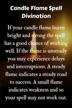 a candle with the words candle flame spell