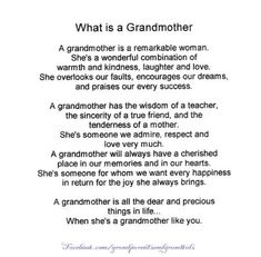 a poem written in black and white with the words grandmother