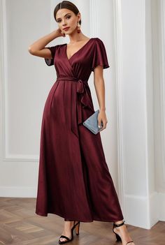 pleated v neck short sleeve ruffled lace evening dress 107771 Elegant Solid Color Belted Maxi Dress, Evening Solid Color Belted Maxi Dress, Elegant Belted Solid Maxi Dress, Elegant Belted Solid Color Maxi Dress, Solid Belted Maxi Dress For Evening, Formal Short Sleeve Belted Maxi Dress, Solid Color Formal Maxi Dress For Fall, Elegant Belted V-neck Maxi Dress, Formal Non-stretch Maxi Dress