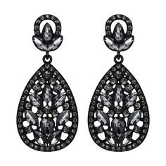 PRICES MAY VARY. ♥FASHION STATEMENT EARRINGS♥ Adorned of glittering Austrian Crystal, these gorgeous Teardrop Earrings are absolutely stunning, looks strong, unique, vintage, boldly modern ♥CLASSIC DROP EARRINGS♥ Rhinestone Color: Gray, Earrings Length:5.5cm(2.1in), Width:2.5cm(1in); Total Weight:18.8g ♥IDEAL GIFTS♥ These Pierced Earrings stand out for sparkle variation, it’s a great gift for bride, bridesmaids, mother, wife, sister, daughter, girlfriend, fiancee, friends or just yourself ♥SPECI Teardrop Chandelier, Earrings Stand, Dangler Earrings, Gift For Bride, Earring Stand, Engagement Party Wedding, Austrian Crystal, Pierced Earrings, Jewelry Pouch