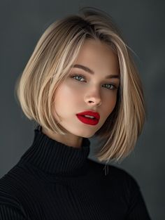 Stylish Blonde Bob Hairstyles to Brighten Your Look Light Blonde Bob Short, Dark Blonde Bob With Bangs, Blonde Bob Highlights, Short Hair With Blonde, Blond Short Hair, Bob 2023