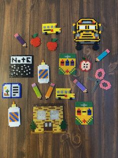 the school bus is made out of beadwork and it's all ready to be sewn