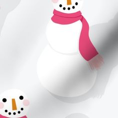 the snowman is wearing a pink scarf