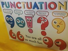 Punctuation Chart Ideas, Grammar Decoration Ideas, English Charts For Classroom Ideas, Chart Design For School Project English, English Models For Exhibition, Punctuation Marks Poster, Teaching Aids For English Grammar, English Exhibition Ideas For School, Punctuation Chart