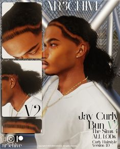 an advertisement for jay curly buns with pictures of the same woman's hair