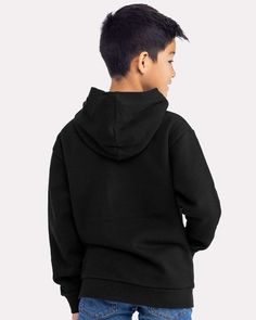 Youth Fleece Pullover Hooded Sweatshirt - BLACK - XL | Next Level Youth Fleece Pullover Hooded Sweatshirt in Black Size XL | Cotton/Polyester Blend Black Fleece Sweatshirt With Adjustable Hood, Black Fleece Hoodie With Adjustable Hood, Black Fleece Hooded Jacket With Adjustable Hood, Black Sports Hooded Jacket With Kangaroo Pocket, Black Hooded Sweatshirt With Fleece Lining, Black Fleece Tops With Adjustable Hood, Black Fleece Top With Adjustable Hood, Black Fleece Hooded Jacket With Kangaroo Pocket, Black Hooded Sweatshirt