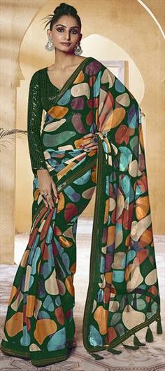 Festive Saree, Fancy Fabric, Traditional Saree, Sequence Work, Indian Textiles, Frock Design, Satin Silk