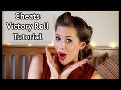 YouTube 50s Hair Tutorial Easy, 1940s Hair Tutorial, 1940s Hairstyles For Long Hair, Victory Rolls Tutorial, Victory Roll Hair, Fifties Hair, 40s Hair, Cabelo Pin Up, Victory Roll