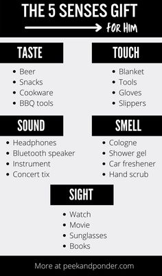 5 senses gift for him Love You With All My Senses Gift Ideas For Him, Gift Ideas For Sound Sense For Him, 5 Sense Gift Ideas For Him, Sense Gifts For Him Ideas, 5 Senses Gift For Best Friend, What To Gift A Guy