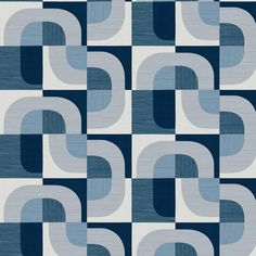 an abstract blue and white pattern with wavy shapes on the fabric, which is very similar to other geometric designs