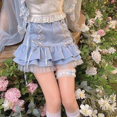 Kawaii Mini Skirt Women Summer Casual · Shop Zola · Online Store Powered by Storenvy Japanese Kawaii, Skirt Women, Summer Casual, Mini Skirt, High Waist, Skirt, Lace, Blue, Kawaii