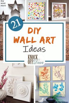 A collection of 21 great DIY Wall Art Ideas that cover paintings, rustic, dimensional art, living things and more! Diy Art Wall Decor, Diy Wall Artwork, Tree Wall Art Diy, Artwork Diy, Simple Wall Art, Dimensional Art, Diy Wall Art Decor