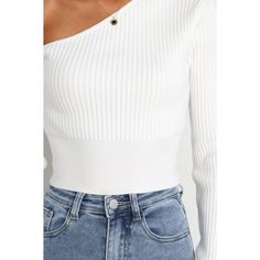 Are you looking for one top that can take you from day to night? Look no further than this one shoulder knit top! Its cropped length, long ribbed sleeves, and ribbed hemline give it a fun look. Trendy Ribbed One Shoulder Top, Spring Ribbed One Shoulder Top, Spring One-shoulder Ribbed Top, Spring Ribbed One-shoulder Top, Ribbed One-shoulder Top For Spring, One Shoulder Ribbed Top For Spring, Trendy Spring Ribbed One Shoulder Top, Trendy Ribbed One Shoulder Top For Spring, Ribbed Stretch One Shoulder Top