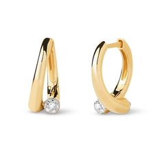 These lab-created diamond bypass earrings from PDPAOLA™ at Zales are a step above traditional hoop design. 18K gold Each hoop features two bypassing ends filled with composites of lab-created diamonds 1/6 ct. t.w. of lab-created diamonds Hinged backs Lab Created Diamonds, 18k Gold, Hoop Earrings, Gold