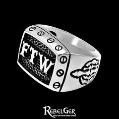 F The World, Goat Skull, Biker Rings, Hand Ring, Gem Ring, Square Rings, Unique Jewelry Designs, Rings Cool, Lovely Ring