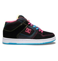 Manteca 4 Mid - Mid-Top Shoes for Women | DC Shoes Mid Top Shoes, Scene Outfits, Scene Kids, The 2000s, Winter Sneakers, Mid Top, Snowboard Boots, Shorts Women, Dc Shoes