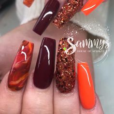 Rockabilly Nails, November Nails Fall, Autumn Nail Designs, Blooming Gel, Autumn Nail