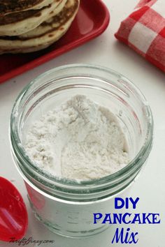 homemade pancake mix in a glass jar