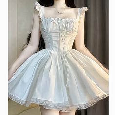 My Dear Angel Coquette Dress Angel Coquette, Angelcore Aesthetic, Coquette Dress, Outfit Collection, Dress With Corset, Girly Dresses, White Short Dress, Petticoat, Stylish Dresses