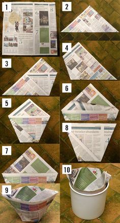 how to make a paper basket out of newspaper