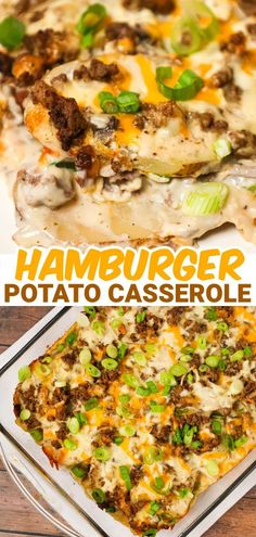 this hamburger potato casserole is loaded with ground beef and cheese