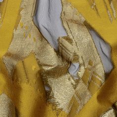 Metallic Gold and Yellow Ochre Painterly Geometrics Luxury Burnout Brocade - Burnout & Lasercut - Other Fabrics - Fashion Fabrics Pants Types, Mood Fabrics, Yellow Ochre, Soft Yellow, Metallic Fabric, Gown Dress, Type Of Pants, Metallic Thread, Fashion Fabric