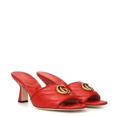 Gorgeous Brand New With Tags, 100% Authentic Dolce & Gabbana. Red Leather Slider Matelass Sandals With Double Gucci G Logo In Gold On Front, Medium Height Heel. Item Sku: 674839 Bk000 Model: Shoes Colour: Red Fitting: Regular Fit Made In Italy Material: 100% Leathe Elegant Flat Heel Sandals With Red Sole, Elegant Red Closed Toe Sandals, Red Pointed Toe Sandals For Cocktail, Elegant Red Round Toe Sandals, Elegant Red Sandals With Round Toe, Formal Flat Heel Sandals With Red Sole, Red Flat Heel Sandals For Evening, Formal Sandals With Flat Heel And Red Sole, Formal Sandals With Red Sole And Flat Heel