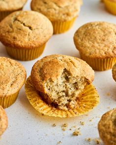 freshly baked muffins on a baking tray ready to be eaten