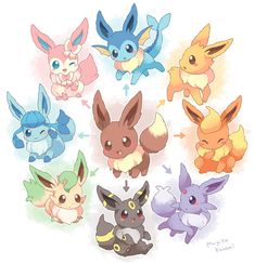 the pokemons are all different colors and sizes, but there is no image to describe