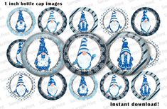 some blue and white plates with lighthouses on them in the middle of each plate